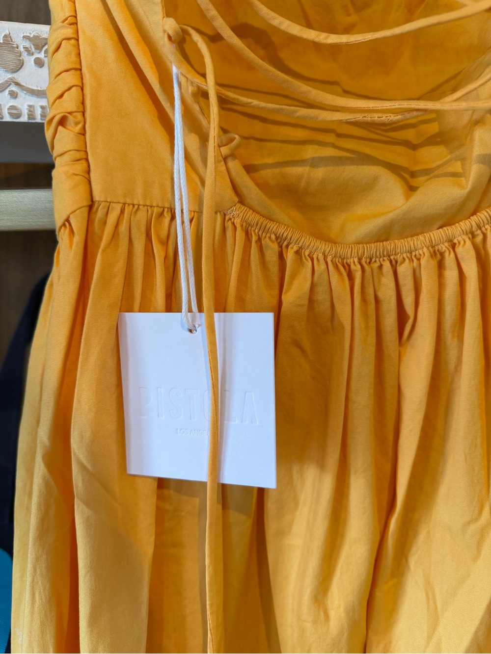 pistola Papaya Yellow Strapless Ruched Sundress - Picture 3 of 3